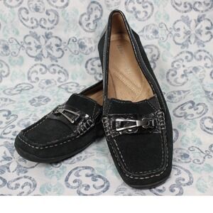 Naturalizer Suede Loafers Comfort Slip‎ On Dress Shoes Black Size 7M